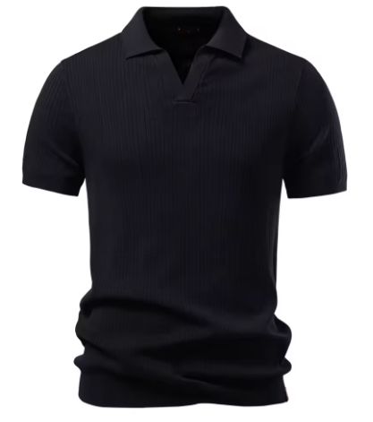 Men's Black Polo Shirt – Classic Short Sleeve Casual Collared Top